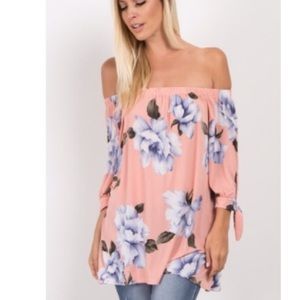 Pink Off Shoulder Top